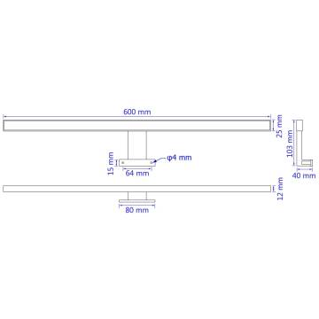 Mirror Lamp 8 W Cold White - Elegant Bathroom Lighting