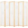 6-Panel Room Divider Cream 240x170x4 cm Fabric Colour cream Number of 6 