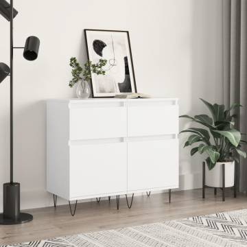 Trendy White Sideboards 2 pcs - 40x35x70 cm Engineered Wood