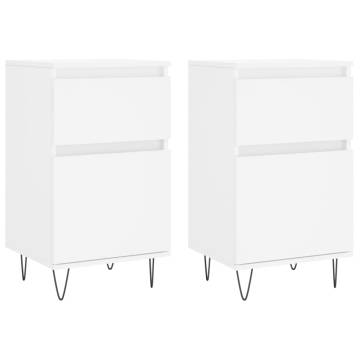 Trendy White Sideboards 2 pcs - 40x35x70 cm Engineered Wood