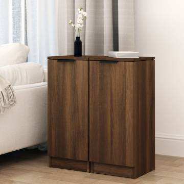 Stylish Brown Oak Sideboards - Set of 2 | HipoMarket