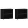 Outdoor Kitchen Cabinets - 3 pcs Black Solid Wood Pine | HipoMarket