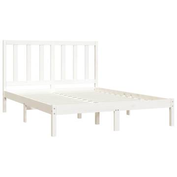 White Solid Wood Pine Bed Frame 160x200 cm | HipoMarket