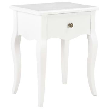 Classic White Nightstand - Solid Pine Wood - 40x30x50 cm