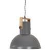 Industrial Hanging Lamp 25W Grey Round Mango Wood - 52cm