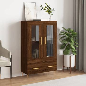 Highboard Brown Oak - Stylish Engineered Wood Storage Cabinet