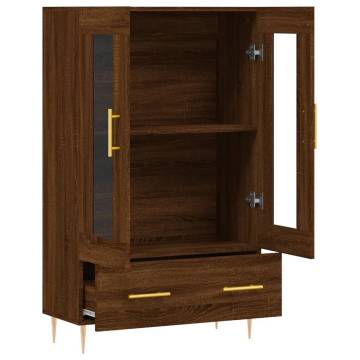 Highboard Brown Oak - Stylish Engineered Wood Storage Cabinet