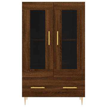 Highboard Brown Oak - Stylish Engineered Wood Storage Cabinet