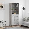 Highboard Concrete Grey 69.5x34x180 cm Engineered Wood Colour concrete grey Quantity in Package 1 Model 1 wood door 3 drawers 