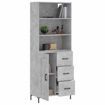 Stylish Highboard Concrete Grey - 69.5x34x180 cm | HipoMarket