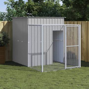 Light Grey Chicken Cage with Run - Galvanized Steel | Hipo Market