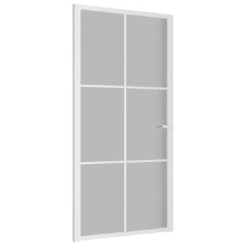 Stylish White Matt Glass & Aluminium Interior Door - 102.5x201.5 cm