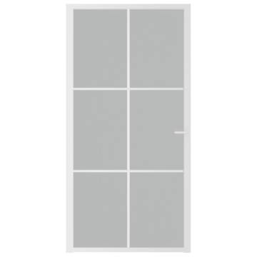 Stylish White Matt Glass & Aluminium Interior Door - 102.5x201.5 cm