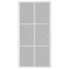 Stylish White Matt Glass & Aluminium Interior Door - 102.5x201.5 cm