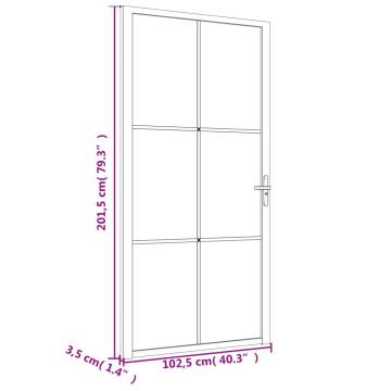 Stylish White Matt Glass & Aluminium Interior Door - 102.5x201.5 cm