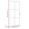 Stylish White Matt Glass & Aluminium Interior Door - 102.5x201.5 cm