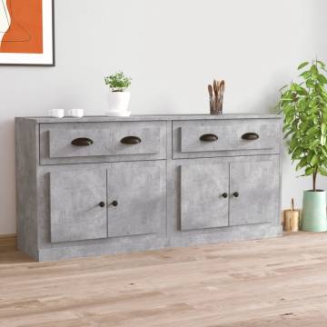 Sideboards 2pcs Concrete Grey Engineered Wood | Hipomarket