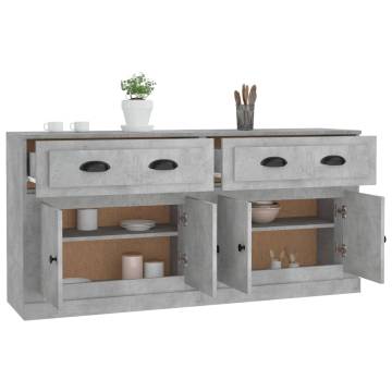 Sideboards 2pcs Concrete Grey Engineered Wood | Hipomarket