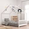 Kids Bed Frame White Solid Pine Wood 90x200 cm Colour white Size 90 x 200 cm 