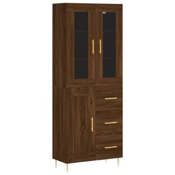 Highboard Brown Oak 69.5x34x180 cm - Stylish Storage Solution