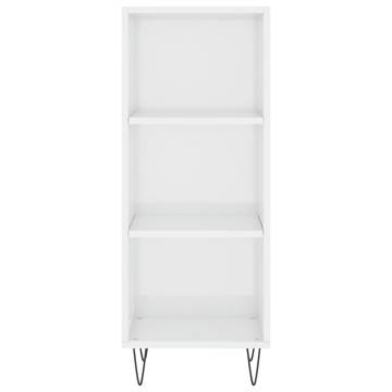 Stylish Highboard High Gloss White - 34.5x34x180 cm