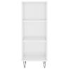 Stylish Highboard High Gloss White - 34.5x34x180 cm