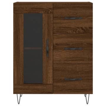 Stylish Highboard Brown Oak - 69.5x34x180 cm | Hipo Market