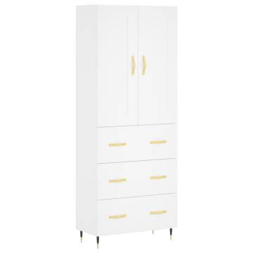 Highboard White 69.5x34x180 cm - Stylish & Durable Storage