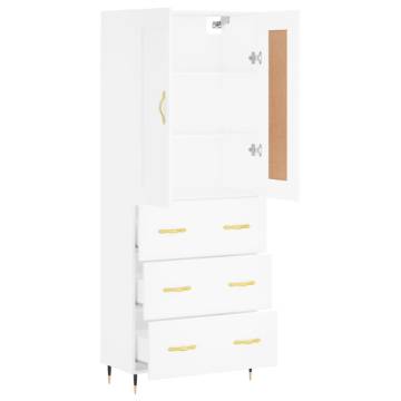 Highboard White 69.5x34x180 cm - Stylish & Durable Storage