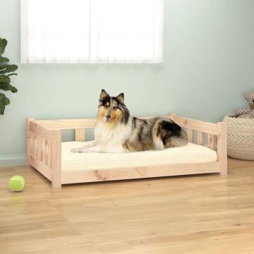 Stylish Dog Bed 95.5x65.5x28 cm | Solid Pine Wood Comfort