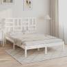 Bed Frame White Solid Wood 120x200 cm Colour white Size 120 x 200 cm 