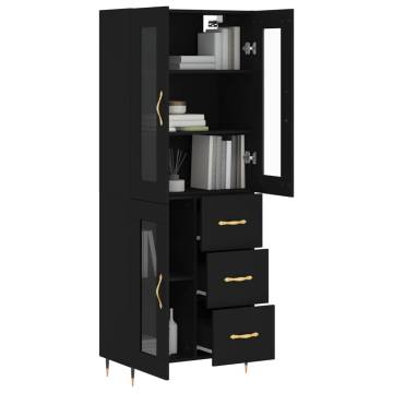 Highboard Black - Stylish Engineered Wood Storage Solution