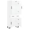 Stylish Highboard High Gloss White - 69.5x34x180 cm