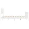 White King Size Bed Frame with Headboard - Solid Wood