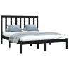 Black Solid Wood Pine Bed Frame 120x200 cm - Hipomarket