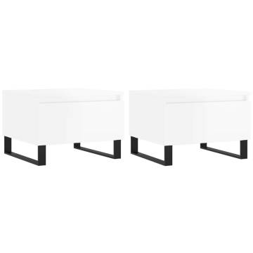 Elegant High Gloss White Coffee Tables - Set of 2 | Hipomarket