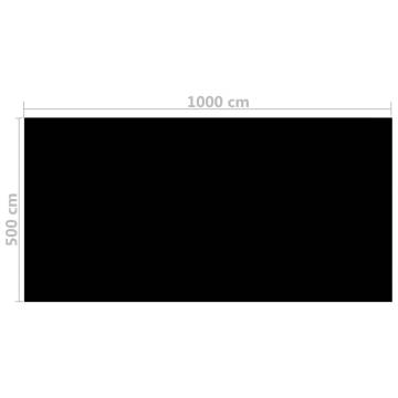 Floating Rectangular PE Solar Pool Film - 10x5m Black