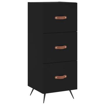 Elegant Highboard in Black - 34.5x34x180 cm Engineered Wood