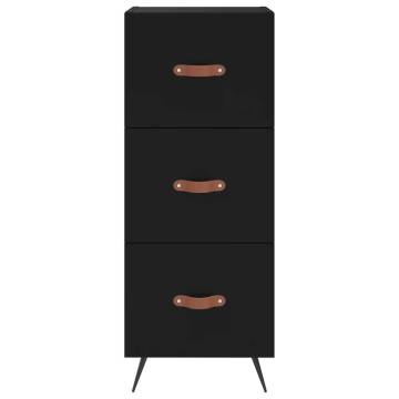 Elegant Highboard in Black - 34.5x34x180 cm Engineered Wood