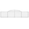 Arched Gabion Baskets Set of 6 - Galvanised Iron for Gardens