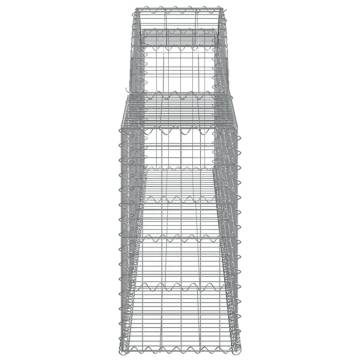 Arched Gabion Baskets Set of 6 - Galvanised Iron for Gardens