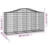 Arched Gabion Baskets 4 pcs - Galvanised Iron Garden Decor