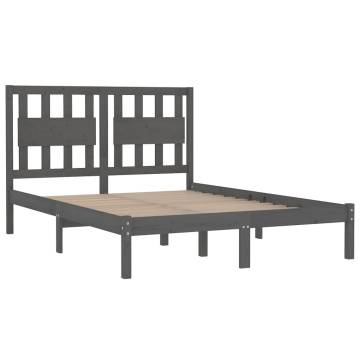 Grey Solid Wood Pine Bed Frame 180x200 cm Super King Size