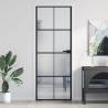 Interior Door Slim Black 76x201.5 cm Tempered Glass and Aluminium Colour black & transparent & matt Size 76 x 201.5 cm Quantity in Package 1 Pattern 4x2 grids 