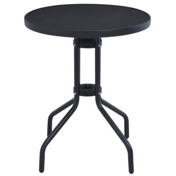 Garden Table Black 80 cm Steel and Glass - Durable & Elegant