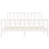 White Solid Wood Bed Frame 200x200 cm - Timeless Design