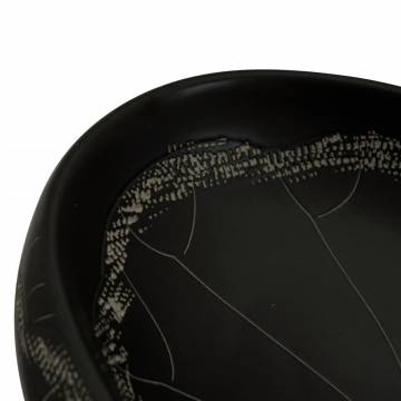 Stylish Black Oval Countertop Basin - 59x40 cm Ceramic