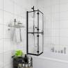 Folding Shower Enclosure ESG 120x140 cm Black Size 120 x 140 cm 