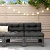 Garden Middle Sofas 2 pcs Grey Solid Wood Pine Colour grey pine Quantity in Package 1 Model middle sofa (2 pcs) 