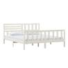 White Super King Size Bed Frame 180x200 cm - Solid Wood